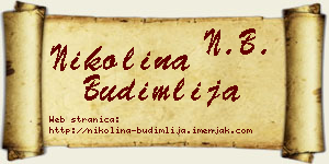 Nikolina Budimlija vizit kartica